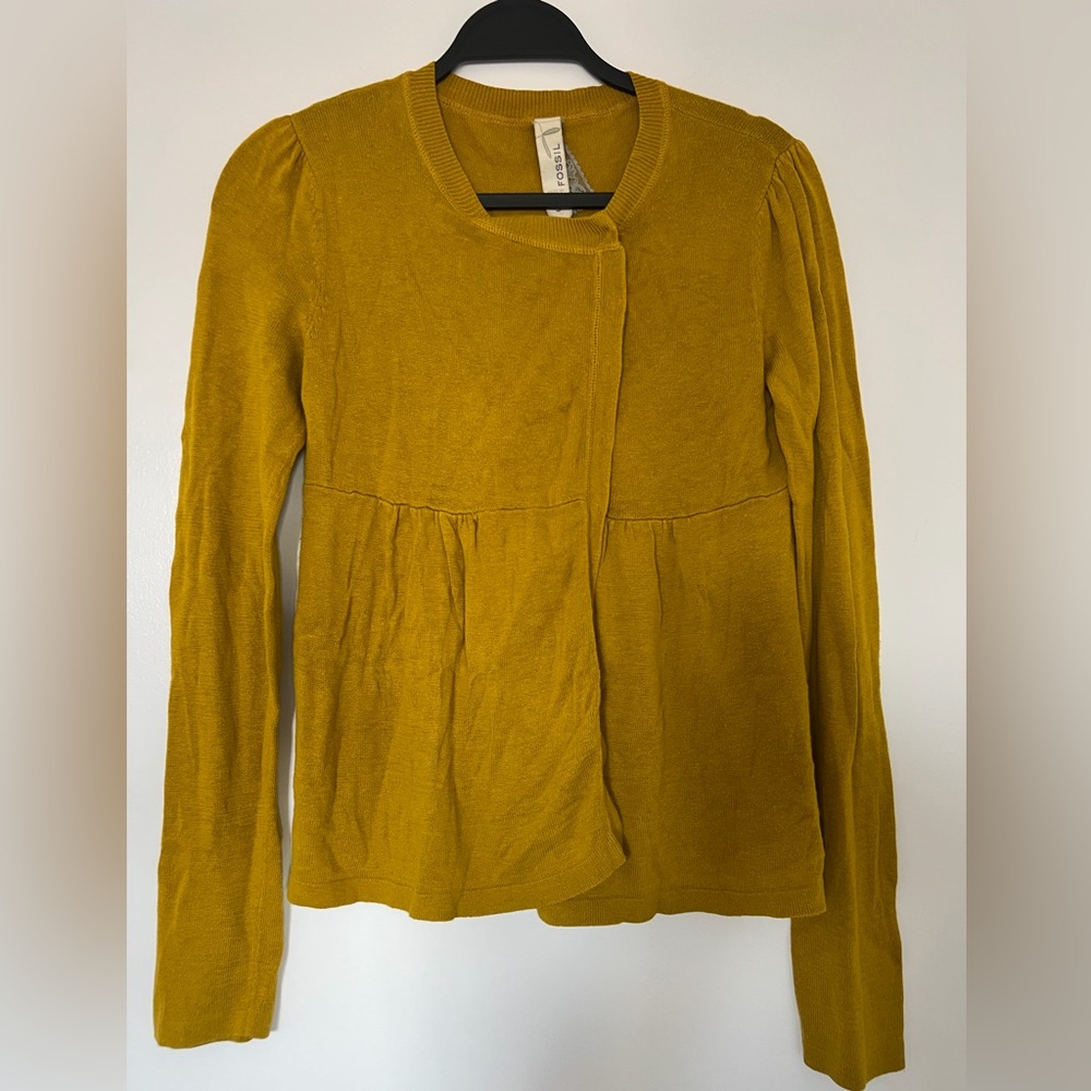 Fossil Mustard Long Sleeve Sweater Top